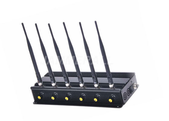 qualité  6 Band Desktop Cell Phone Signal Jammer , Adjustable Cellular 3G 4G WiFi Jammer usine